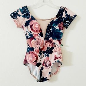 Luckyleo Floral Ballet Leotard Bodysuit Dance S